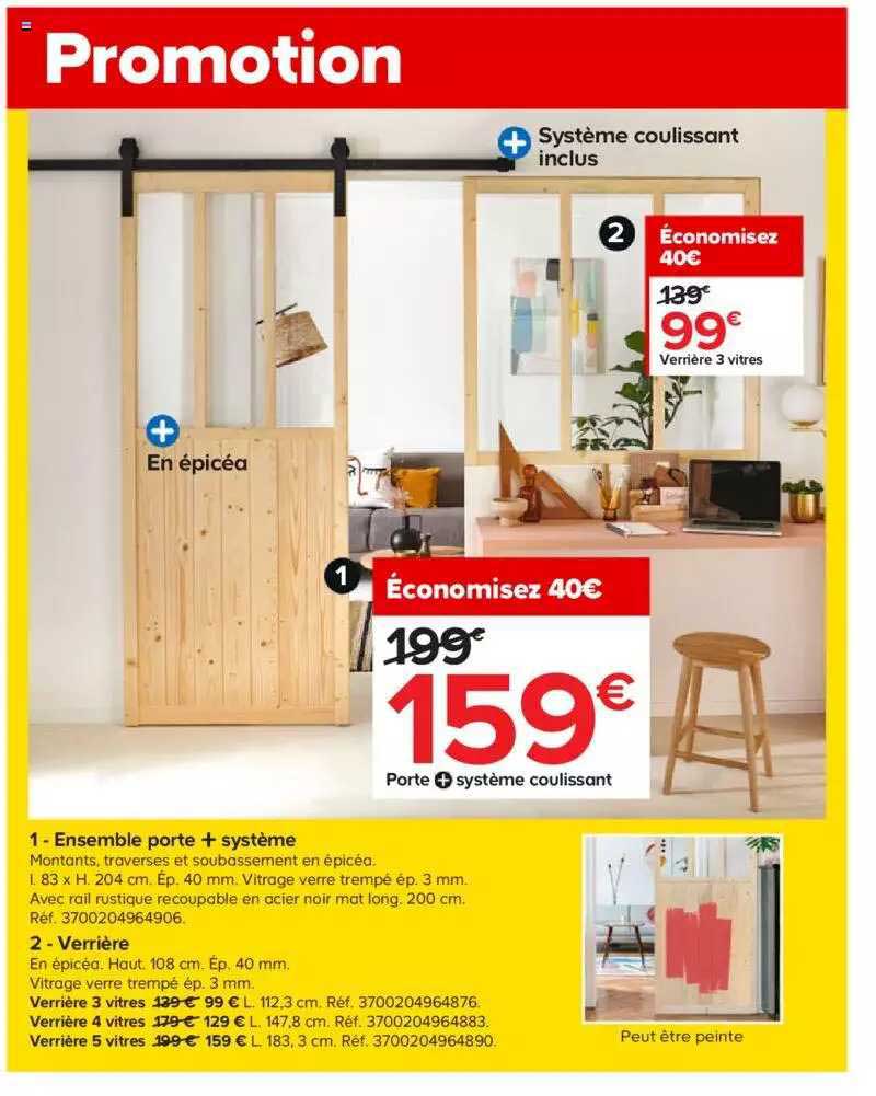 Porte Système Coulissant, Verrière 3 Vitres