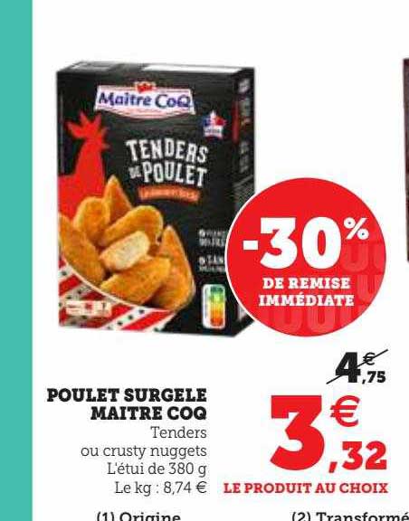 poulet surgelé maître coq