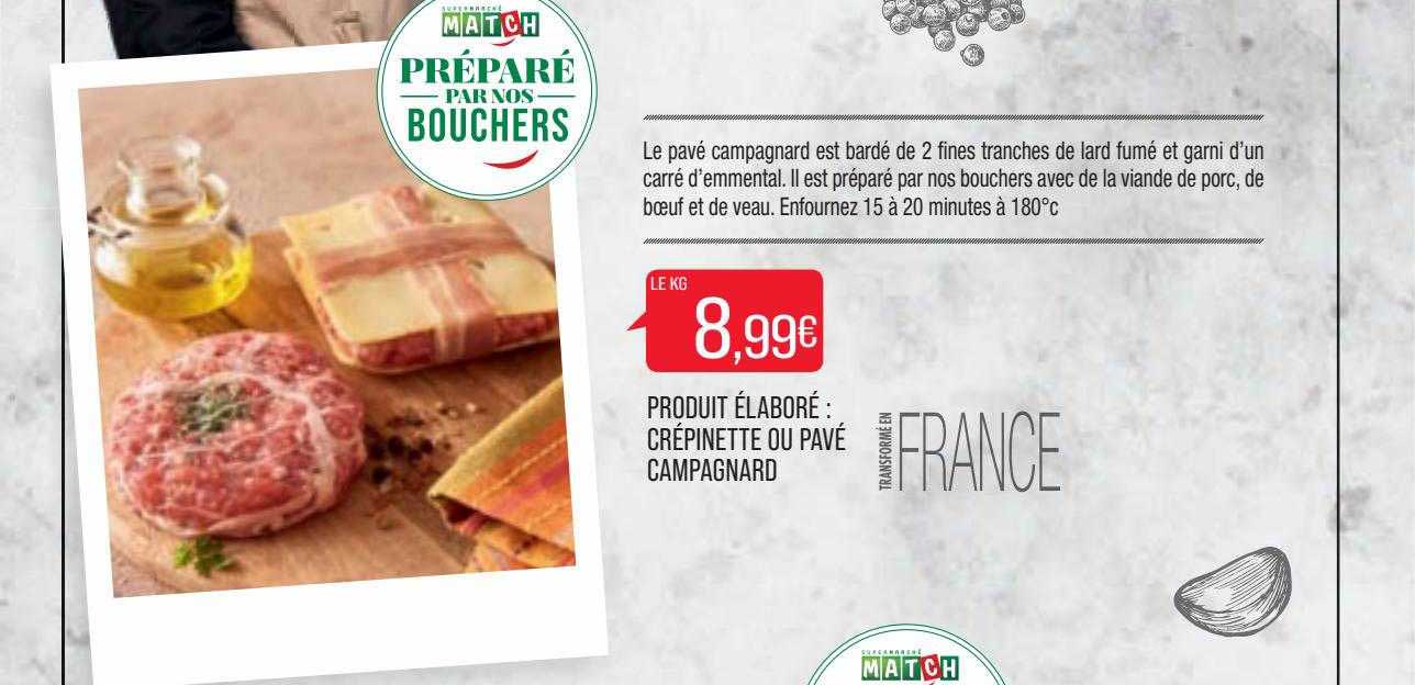 produit élaboré : crépinette ou pavé campagnard