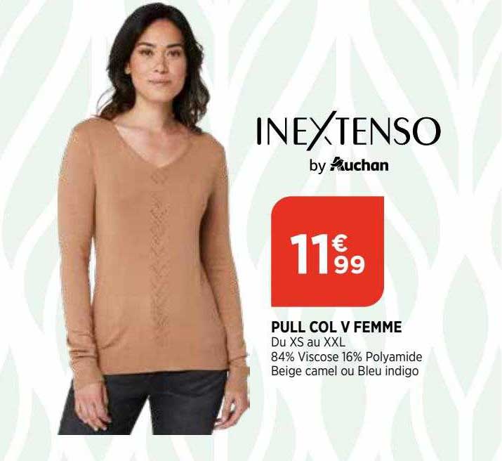 pull col v femme inextenso