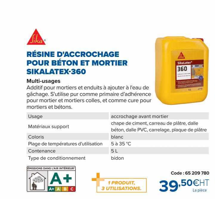 résine d'accrochage pour béton et mortier sikalatex-360