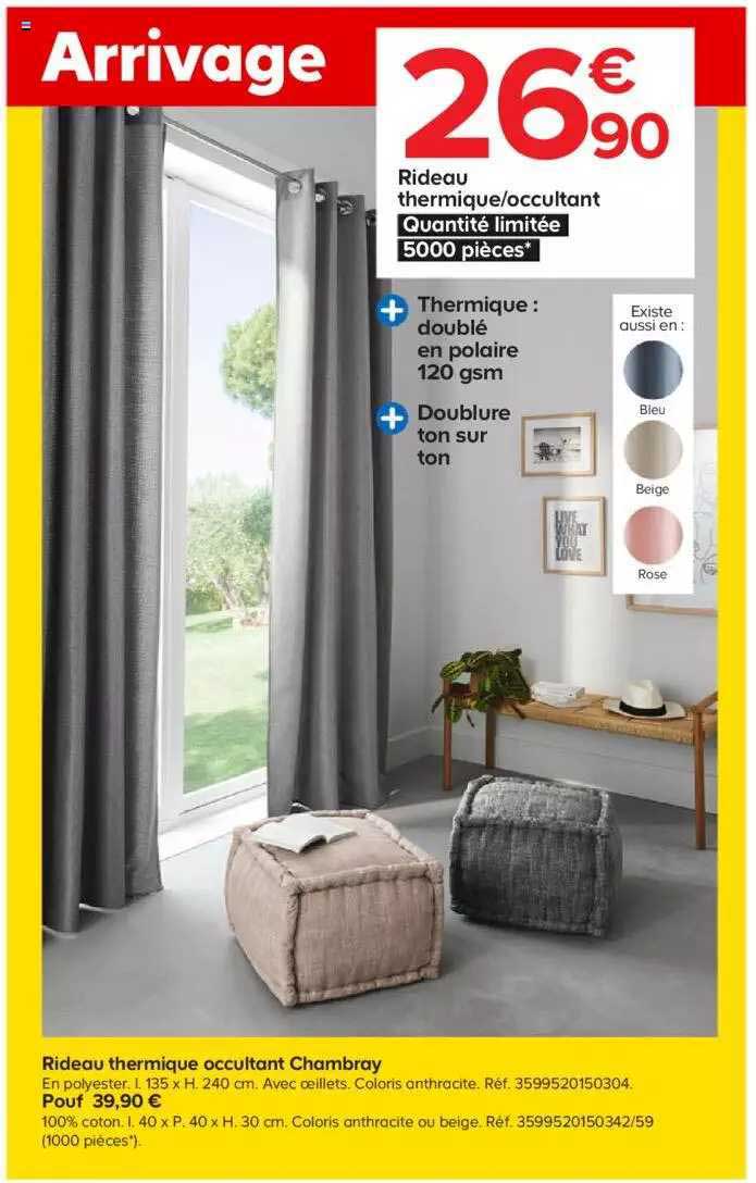 rideau thermique-occultant chambray