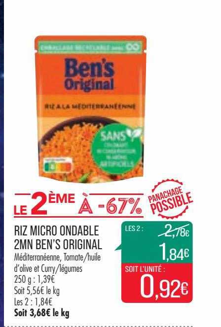 riz micro ondable 2mn ben's original