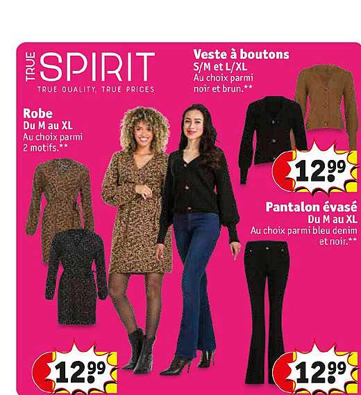 robe true spirit, veste à boutons true spirit, pantalon évasé true spirit