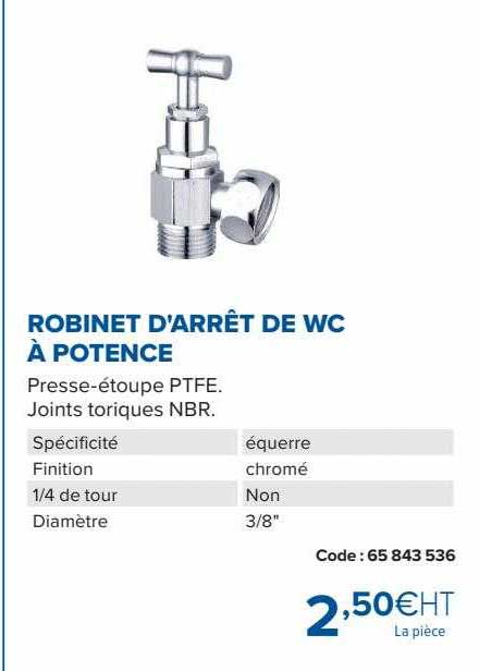 robinet d'arrêt de wc à potence