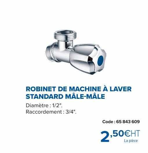 robinet de machine à laver standard mâle-mâle