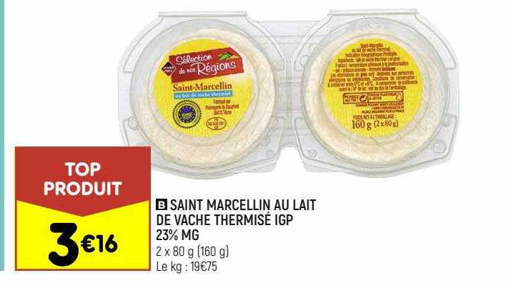 saint marcellin au lait de vache thermisé igp 23% mg