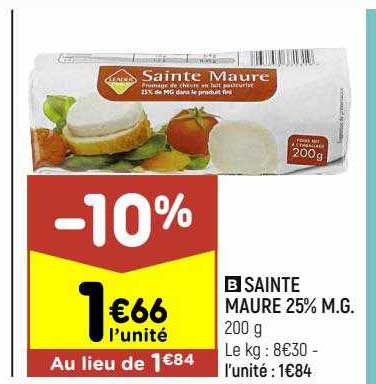 sainte maure 25% m.g.