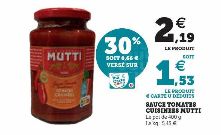 Sauce Tomates Cuisinées Mutti