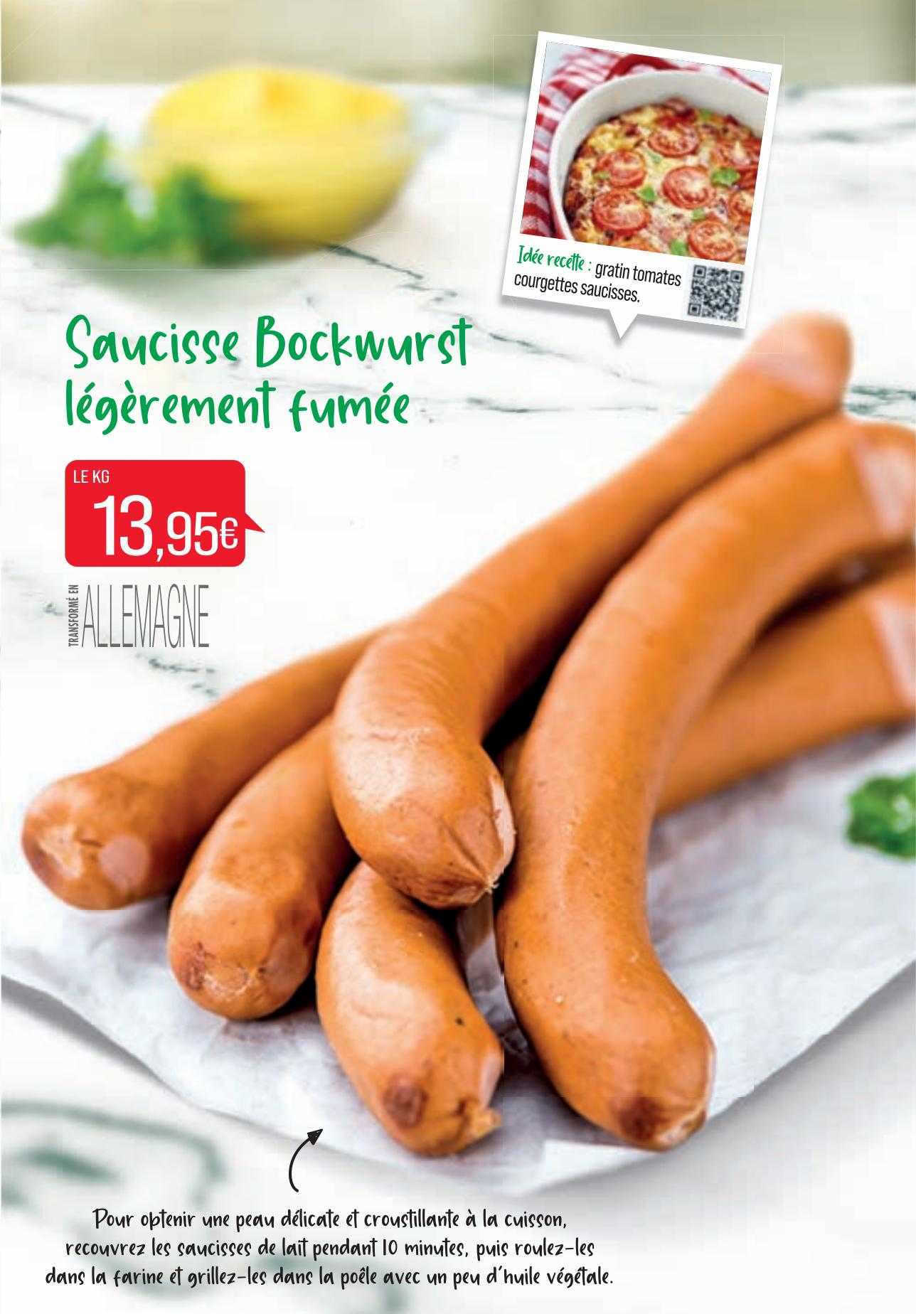 saucisse bockwurst légèrement fumée