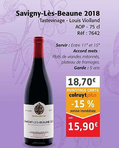 savigny-lès-beaune 2018 tastevinage - louis violland aop