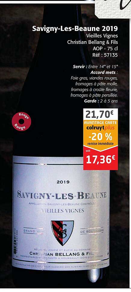 savigny-les-beaunes 2019 vieilles vignes christian bellang & files aop