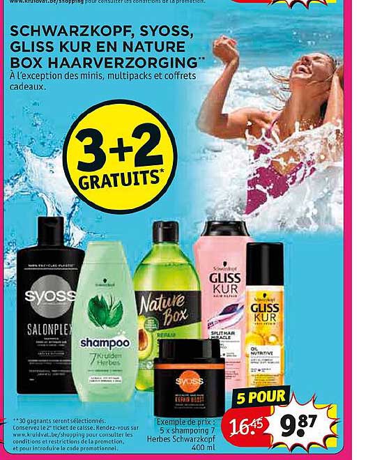 schwarzkopf, syoss, gliss kur en nature box haarverzorging