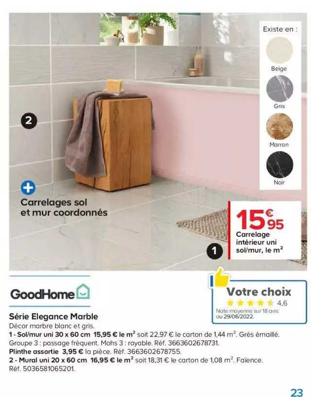 série élégance marble goodhome