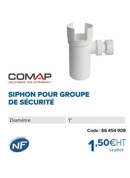 siphon pour groupe de sécurité comap