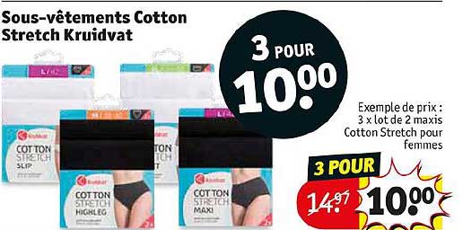 sous-vêtements cotton stretch kruidvat