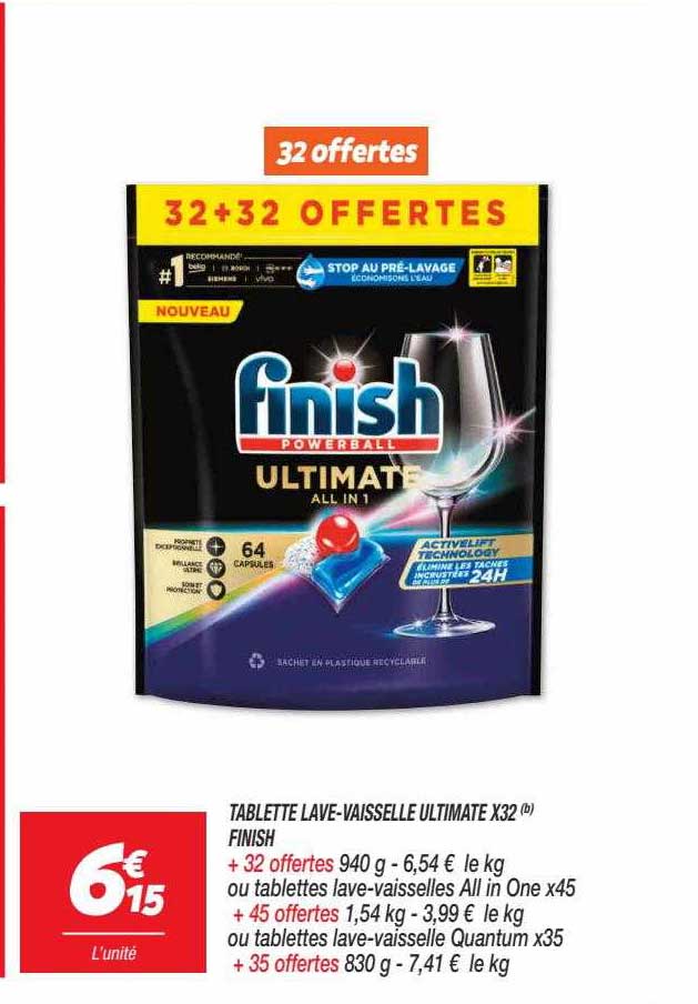 tablette lave-vaisselle ultimate x32 finish