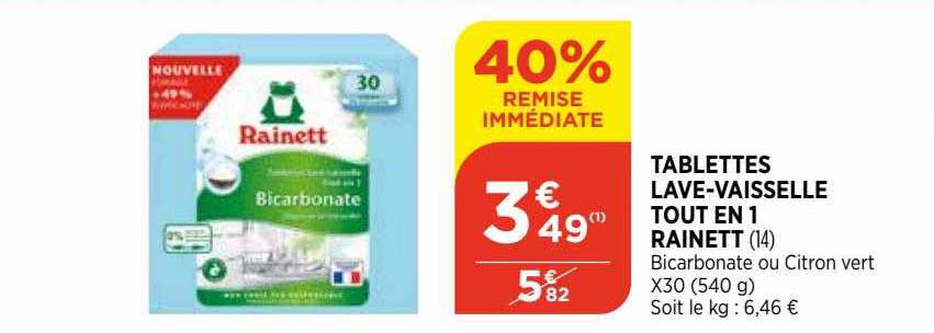 tablettes lave-vaisselle tout en 1 rainett