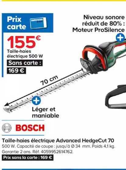 taille-haies électrique 500w advanced hedgeCut 70 bosch