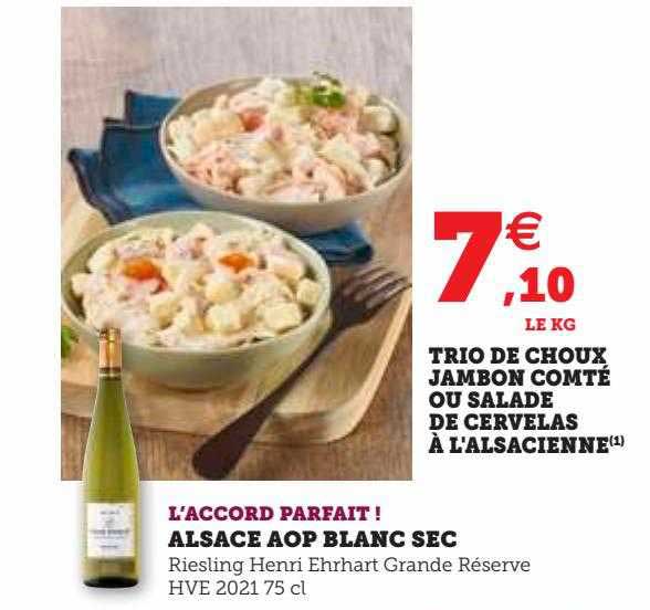 Trio De Choux Jambon Comté Ou Salade De Cervelas à L'alsacienne, Alsace Aop Blanc Sec