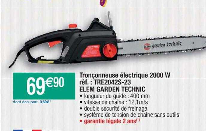 tronçonneuse électrique 2000w elem garden technic