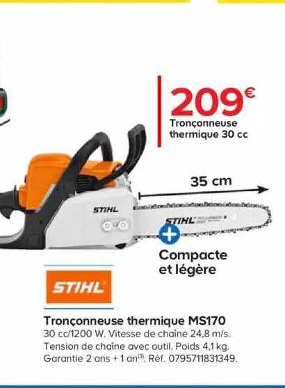 Tronçonneuse Thermique 30 Cc Ms170 Stihl
