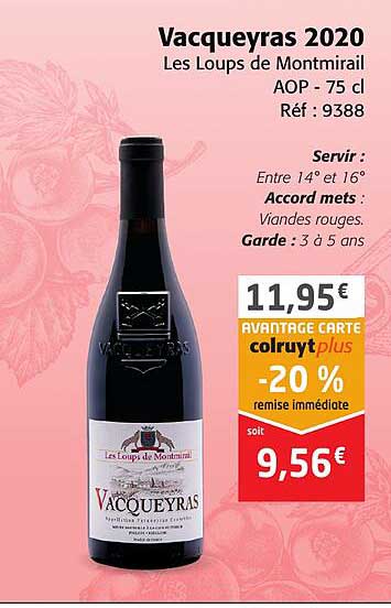 vacqueyras 2020 les loups de montmirail aop