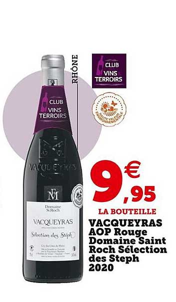 vacqueyras aop rouge domaine saint roch sélection des steph 2020