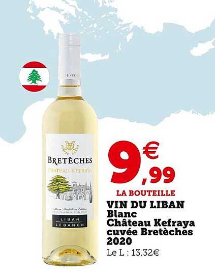 Vin Du Liban Blanc Château Kefraya Cuvée Bretèches 2020