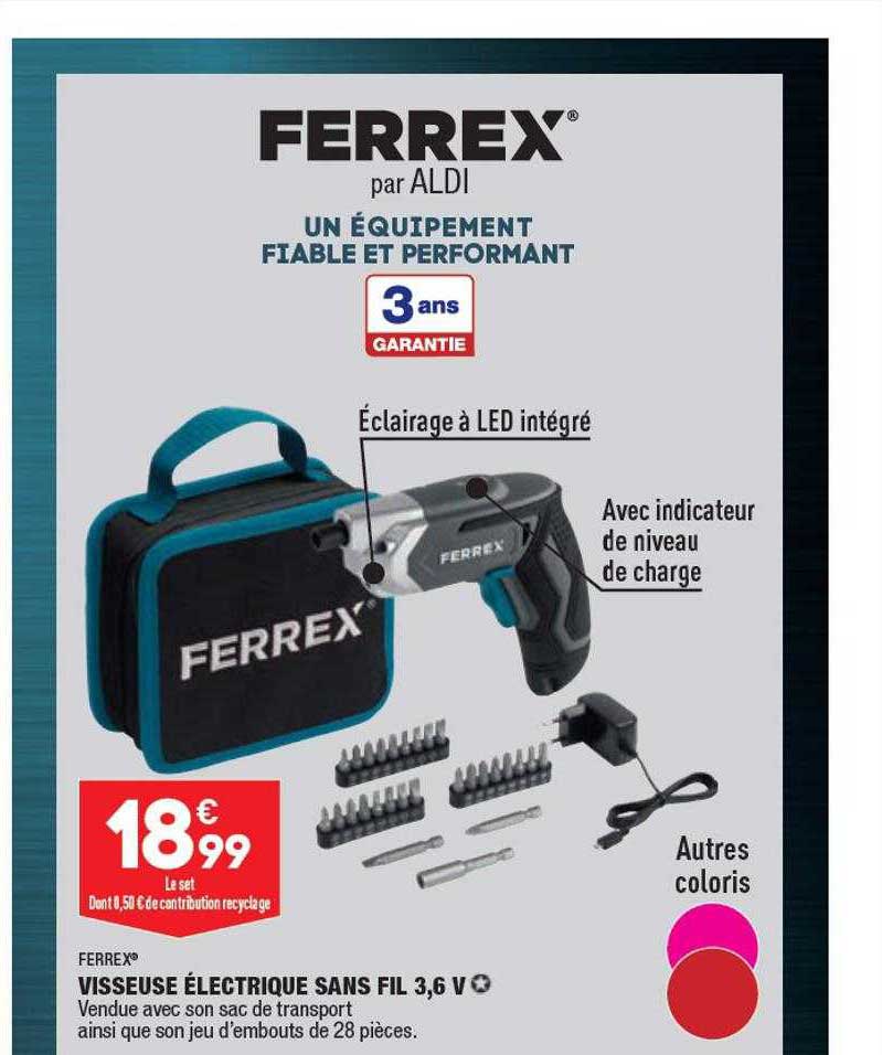 visseuse électrique sans fil 3,6v ferrex