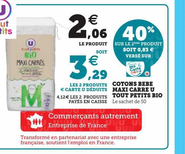 Votons Bébé Maxi Carré U Tout Petits Bio