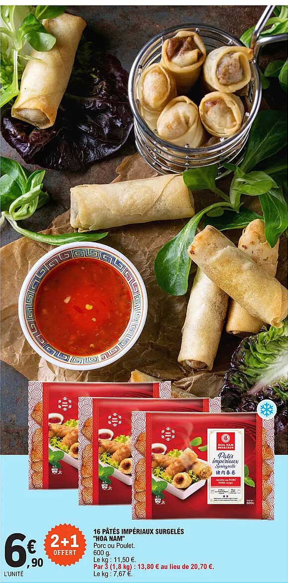 16 pâtés impériaux surgelés "hoa nam"
