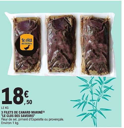 3 filets de canard mariné "le clos de saveurs"