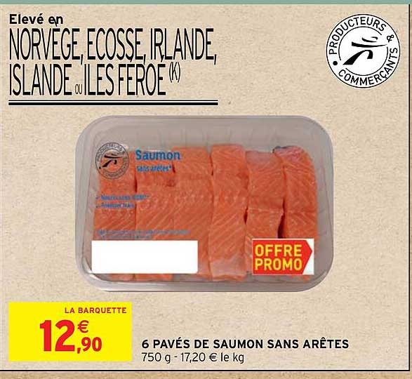 6 pavés de saumon sans arêtes