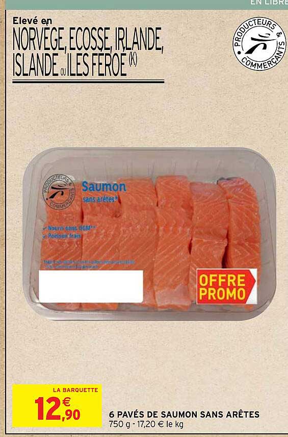 6 pavés de saumon sans arêtes