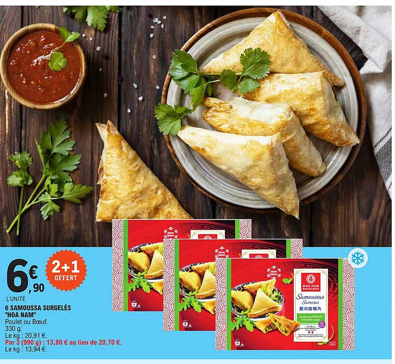 6 samoussa surgelés "hoa nam"