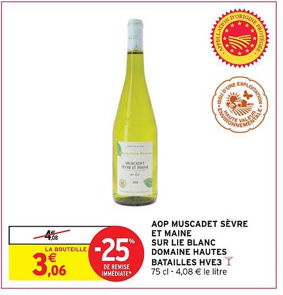 aop muscadet sèvre et maine sur lie blanc domaine hautes batailles hve3