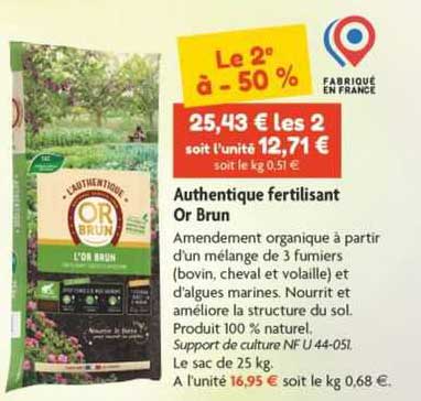 authentique fertilisant or brun