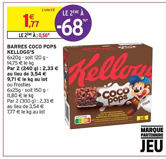 barres coco pops kellogg's
