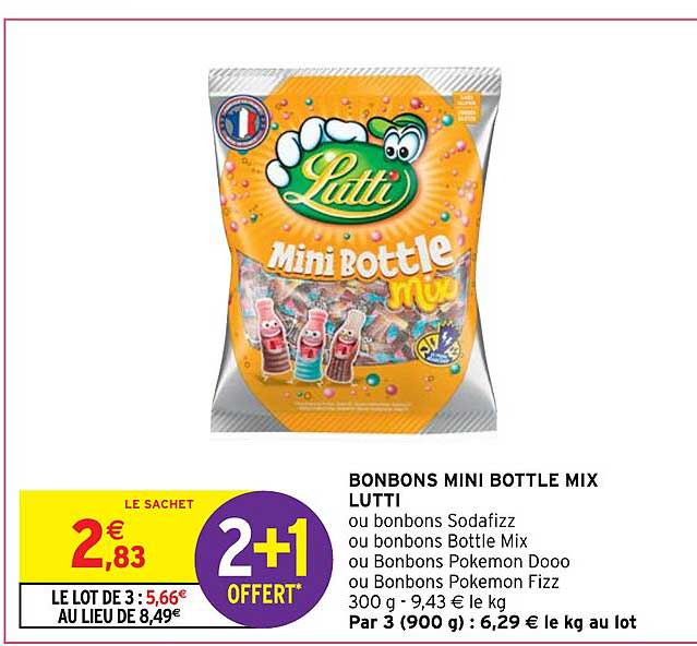 bonbons mini bottle mix lutti
