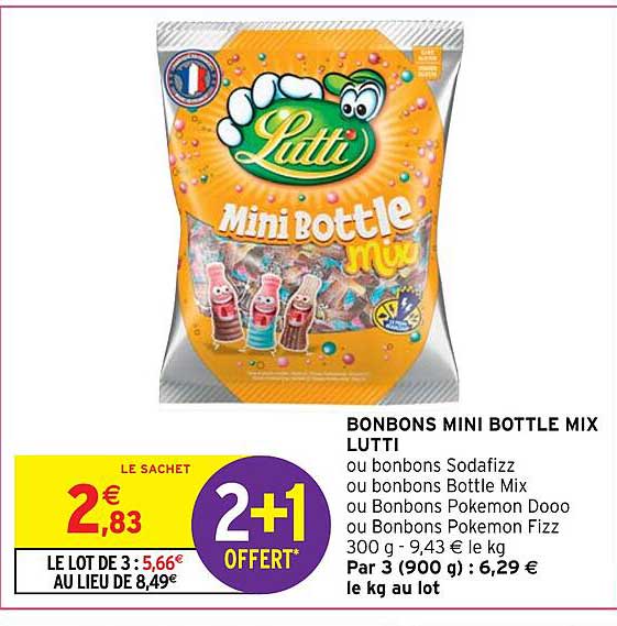bonbons mini bottle mix lutti