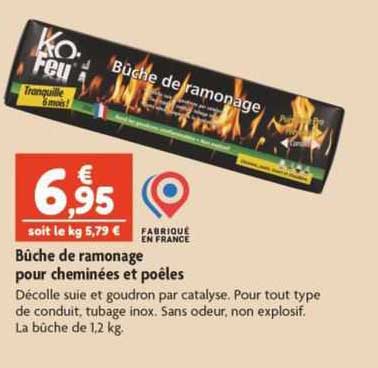 bûche de ramonage pour cheminées et poêles