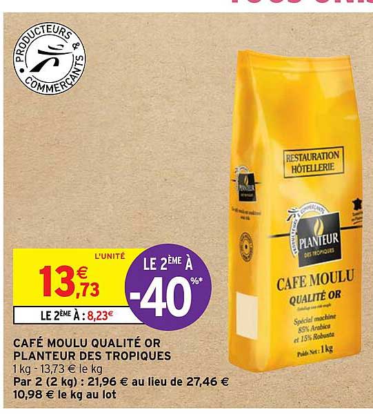 Café Moulu Qualité Or Planteur Des Tropiques