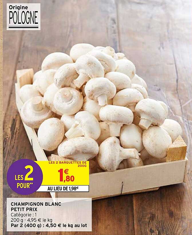 champignon blanc petit prix
