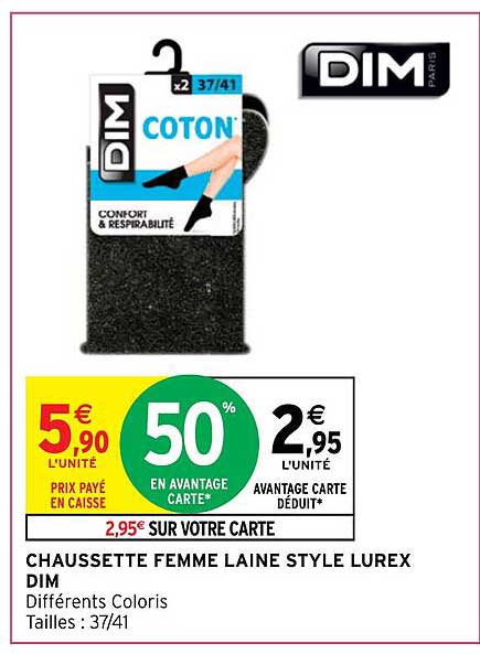 Chaussette Femme Laine Style Lurex Dim