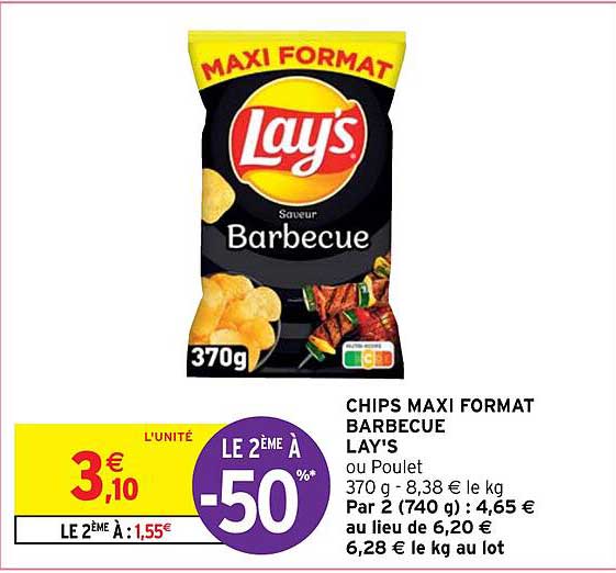 chips maxi format barbecue lay's