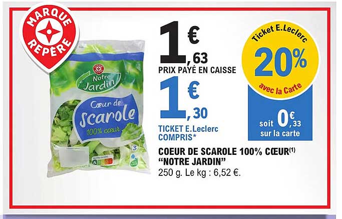 coeur de scarole 100% cœur "notre jardin"