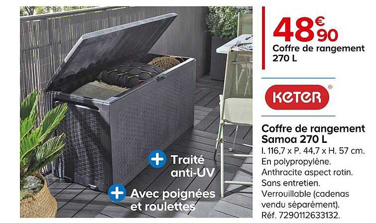 Coffre De Rangement Samoa 270 L Keter