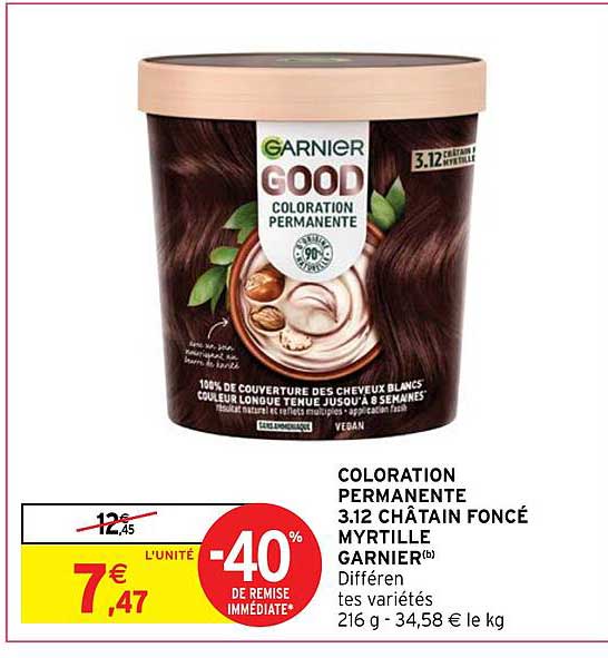 coloration permanente 3.12 châtain foncé myrtille garnier