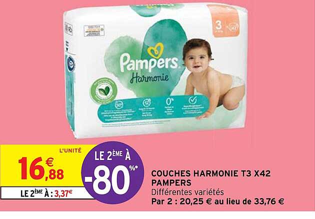 Couches Harmonie T3 X42 Pampers